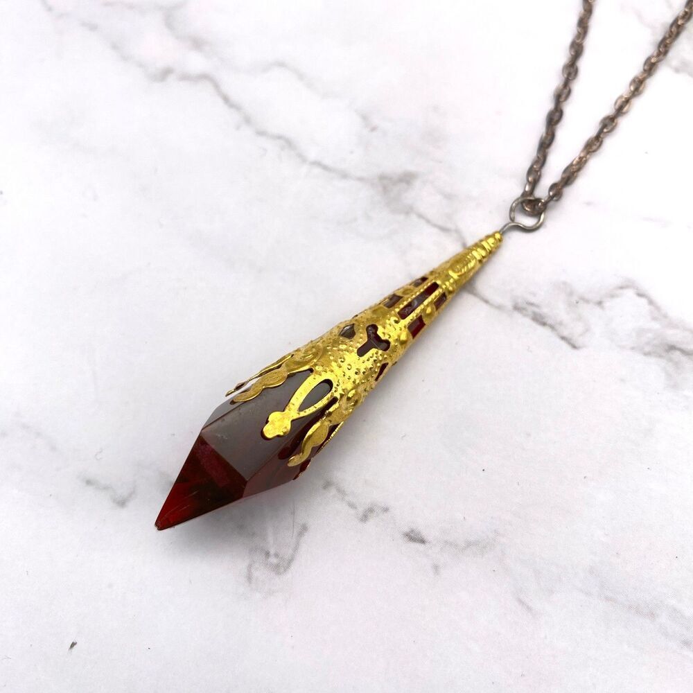 Blood Red Pendulum Necklace